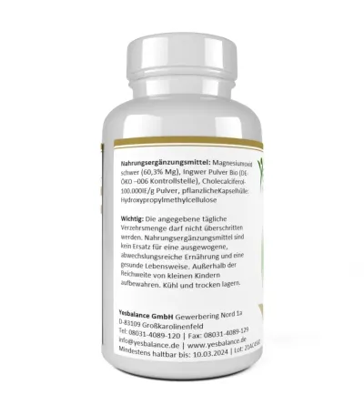 MIGRINI mit Magnesium, Bio Ingwer + Vitamin  D3
