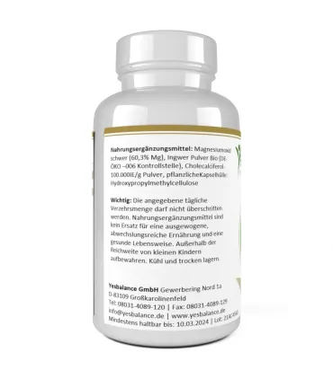 MIGRINI mit Magnesium, Bio Ingwer + Vitamin  D3