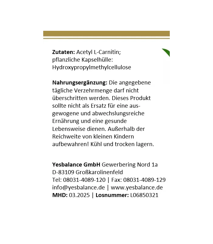 acetyl l-carnitin Kapseln