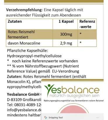 cholestecur extra - Rote-Reismehl Kapseln