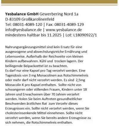 cholestecur forte - Fermentierte Rote-Reismehl Kapseln
