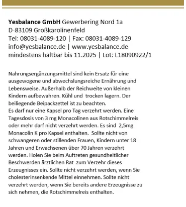 cholestecur forte - Fermentierte Rote-Reismehl Kapseln