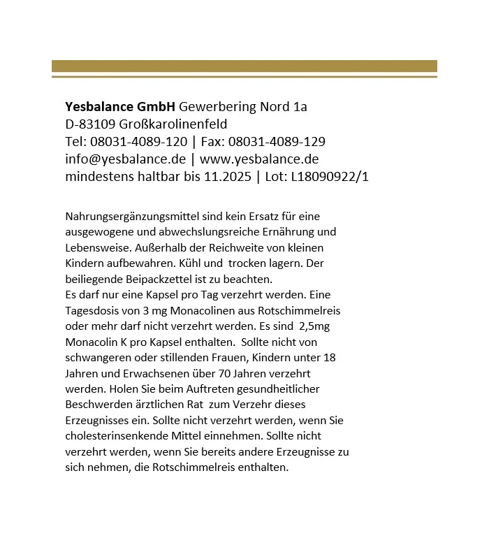 cholestecur forte - Fermentierte Rote-Reismehl Kapseln