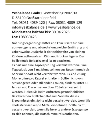 cholestecur intens - Natürliches Kombipräparat mit Monakolin K