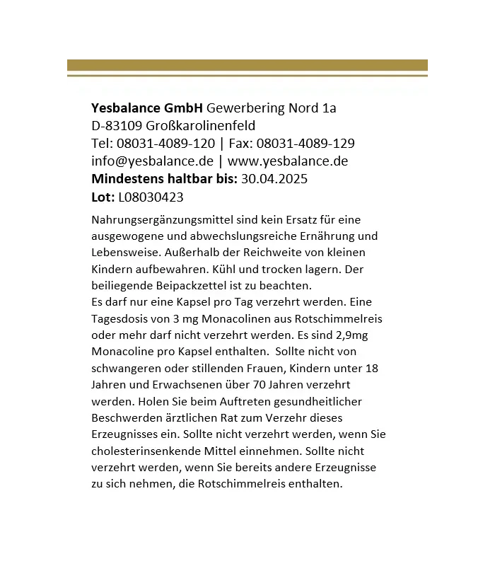 cholestecur intens - Natürliches Kombipräparat mit Monakolin K