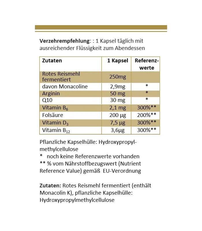 cholestecur intens - Natürliches Kombipräparat mit Monakolin K