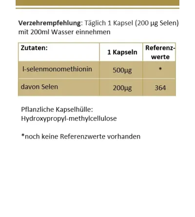 l-selen organisch Kapseln