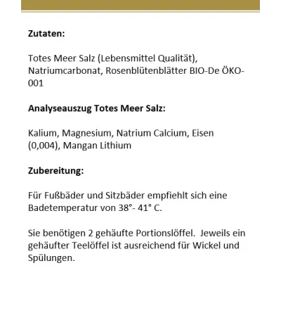 Totes Meer Badesalz mit Bio Rosenblättern - für eine samtweiche Haut