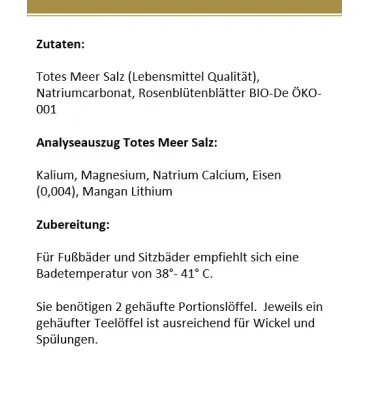 Totes Meer Badesalz mit Bio Rosenblättern - für eine samtweiche Haut