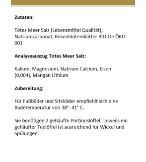 Totes Meer Badesalz mit Bio Rosenblättern - für eine samtweiche Haut