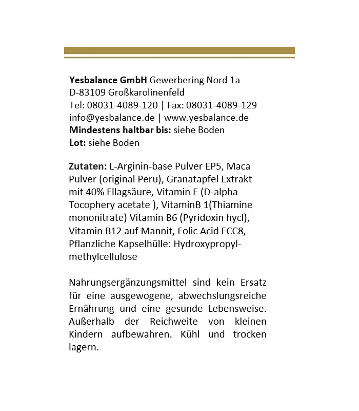 WOMEN IN LOVE -  yesBalance - Nährstoffe für die Frau - 120 Kapseln