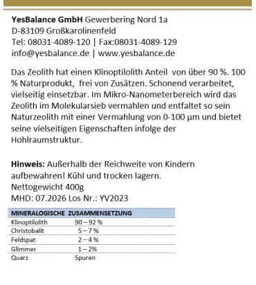 Zeolith Klinoptilolith micronisiert, Detox, natürliche Entgiftung