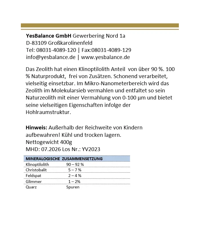 Zeolith Klinoptilolith micronisiert, Detox, natürliche Entgiftung