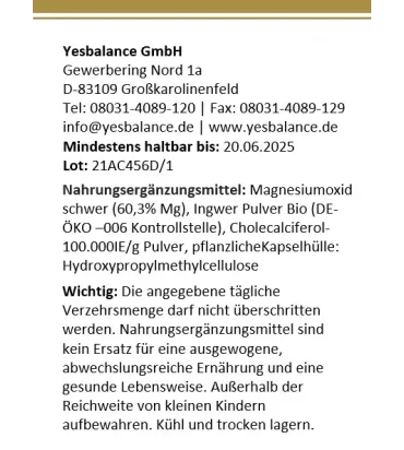 MIGRINI mit Magnesium, Bio Ingwer + Vitamin  D3