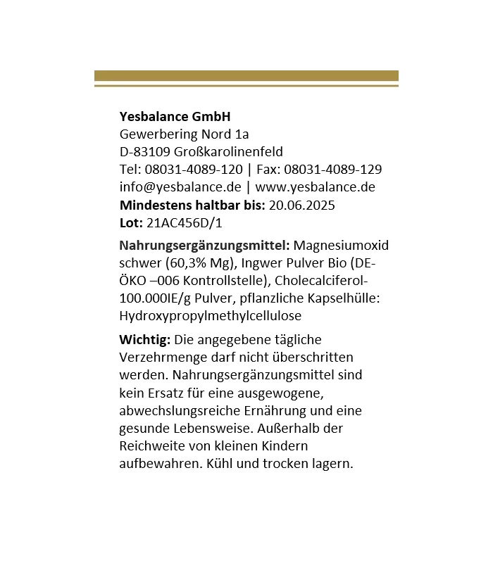 MIGRINI mit Magnesium, Bio Ingwer + Vitamin  D3