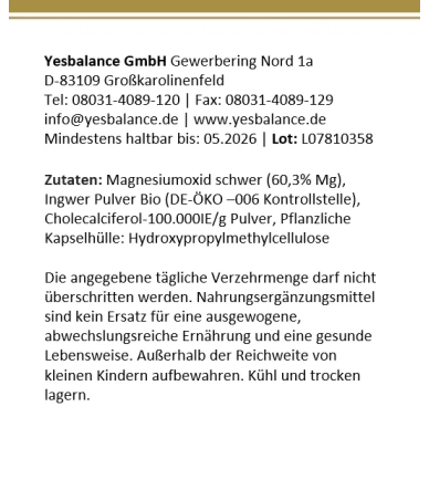 Magnesiumoxid Kapseln für Ausdauer, Muskelaufbau und innere Ruhe