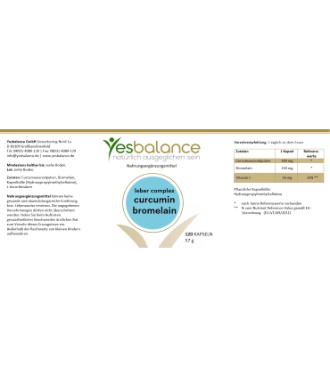 Leber complex Curcumin & Bromelain: Nahrungsergänzung für Ihre Leber