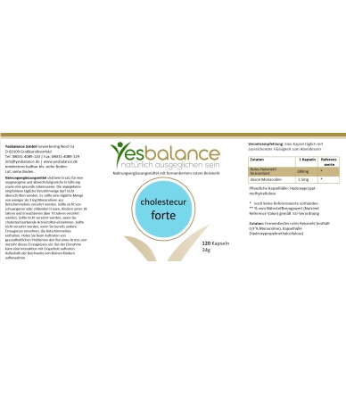cholestecur forte - Fermentierte Rote-Reismehl Kapseln