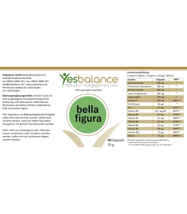 Yesbalance Bella Figura – Pflanzenextrakte & Vitamine