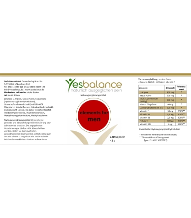 Elements for Men – Premium Männer-Nahrungsergänzung • YesBalance