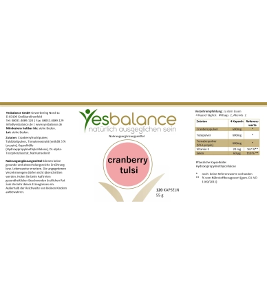 YesBalance Cranberry Tulsi – Pflanzenextrakt-Komplex
