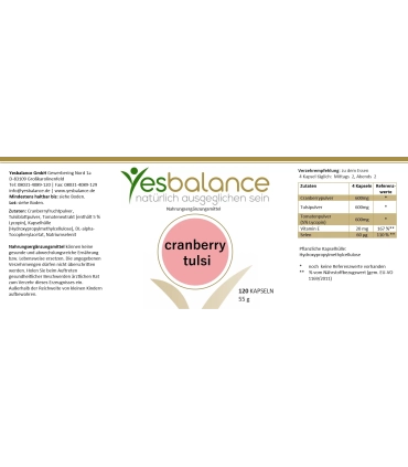 YesBalance Cranberry Tulsi – Pflanzenextrakt-Komplex