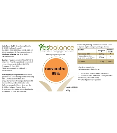resveratrol 99% Kapseln: Natürlicher Booster für Abwehr, Haut, Knochen