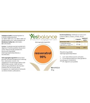 resveratrol 99% Kapseln: Natürlicher Booster für Abwehr, Haut, Knochen