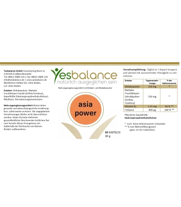 Yesbalance Asia Power – Pflanzenextrakte Supplement