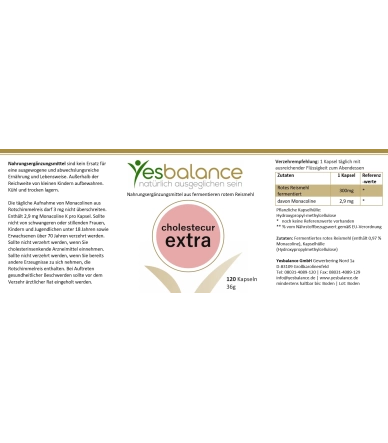 YesBalance Cholestecur Extra – Fermentierter Reis-Extrakt & Q10