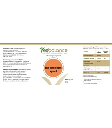 magnesium sport - Magnesiumoxid online kaufen | Yesbalance