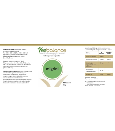 MIGRINI Natürlich gegen Erschöpfung, Migräne und Kopfschmerzen