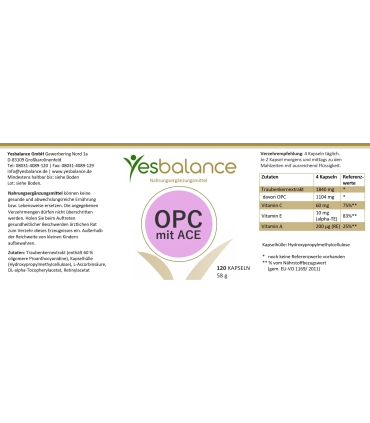 Yesbalance OPC mit ACE – Natürliche Vitalstoff-Kombination