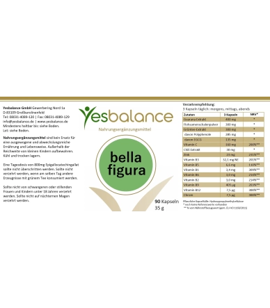 Yesbalance Bella Figura – Pflanzenextrakte & Vitamine