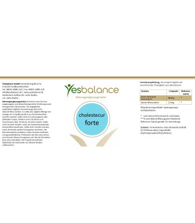 cholestecur forte - Fermentierte Rote-Reismehl Kapseln