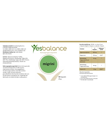 MIGRINI Natürlich gegen Erschöpfung, Migräne und Kopfschmerzen