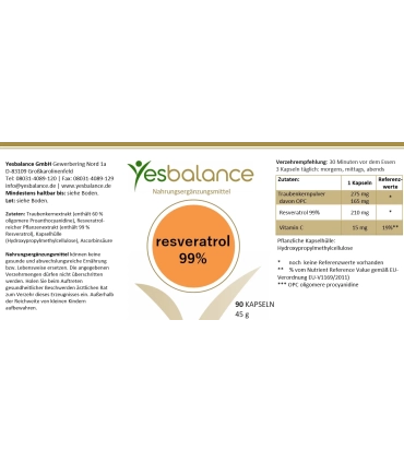 resveratrol 99% Kapseln: Natürlicher Booster für Abwehr, Haut, Knochen