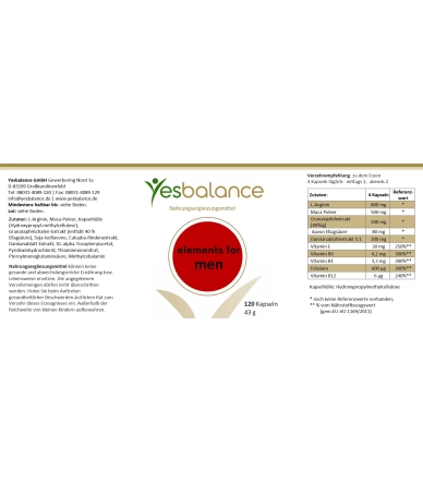 Elements for Men – Premium Männer-Nahrungsergänzung • YesBalance