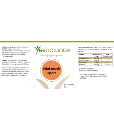 vital mush sport – Shiitake & Maitake | Yesbalance
