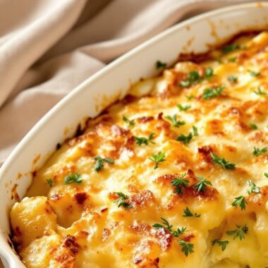 Cremiges Lauchgratin mit Kartoffeln und Käse